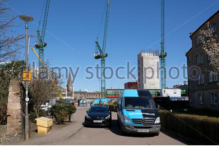 Réaménagement du site de Haymarket Gap, Édimbourg, Écosse Banque D'Images