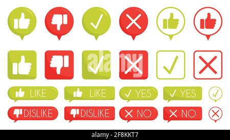 Ensemble de notifications Web similaires et non, illustration vectorielle Illustration de Vecteur