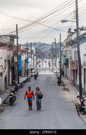 MATANZAS, CUBA - 16 FÉVR. 2016: Vie de rue dans le centre de Matanzas, Cuba Banque D'Images