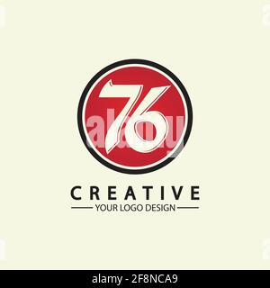 illustration vectorielle du logo numéro 76 Illustration de Vecteur