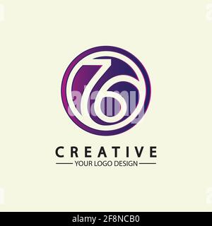 illustration vectorielle du logo numéro 76 Illustration de Vecteur