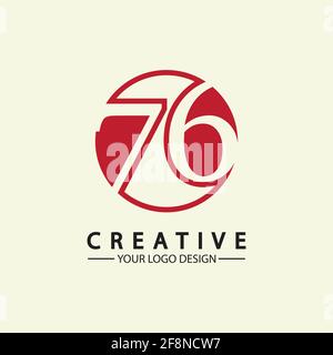 illustration vectorielle du logo numéro 76 Illustration de Vecteur