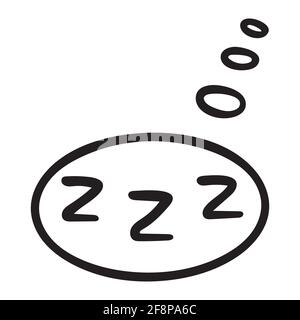 icônes de veille zzz. Zzzz dessiné à la main dans une bulle de parole. zz symbole nuit de sommeil Illustration de Vecteur