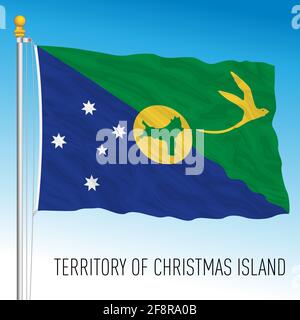 Drapeau du territoire de l'île de Noël, Australie, pays océanien, illustration vectorielle Illustration de Vecteur