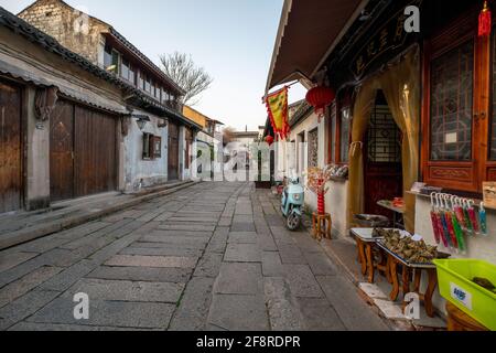 Paysages du village de Zhenze, ville historique sur les canaux dans le sud-ouest de Suzhou, province de Jiangsu, Chine Banque D'Images