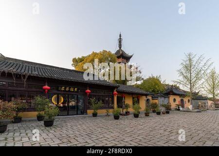 Paysages du village de Zhenze, ville historique sur les canaux dans le sud-ouest de Suzhou, province de Jiangsu, Chine Banque D'Images