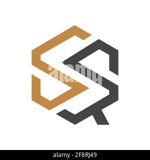 Modèle de vecteur de logo de lettre qs initial. Logo carré de lettre liée. Modèle de vecteur qs simple. Illustration de Vecteur