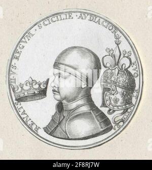 René I, duc d'Anjou, roi du Titular de Naples et de Jérusalem. Banque D'Images