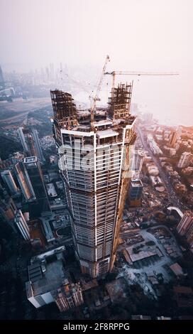 Palais Royale - le plus grand gratte-ciel de l'Inde en construction à Mumbai. Banque D'Images