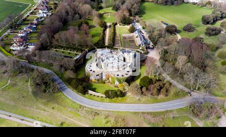Vue Arial du château de Walmer, Walmer, Kent Banque D'Images
