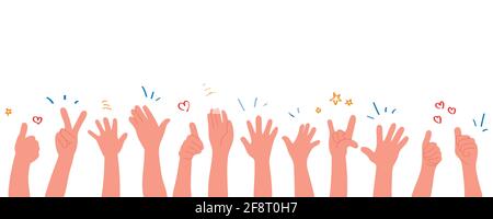 Les mains humaines se claquant. Applaudissez les mains. Illustration vectorielle de style plat. Illustration de Vecteur