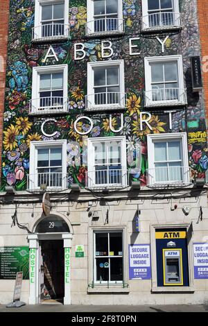 Auberge Abbey court sur Bachelors Walk dans le centre-ville de Dublin Banque D'Images