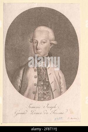 Franz II., empereur romain-allemand Portrait à un jeune âge avec la légende française: 'François Joseph Grand Prince de Toscane'. Point à Punishmanian par Johann Markin Banque D'Images