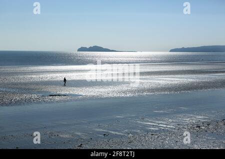 Portmarnock Beach, au nord de Dublin, pris pendant le confinement de Covid Banque D'Images