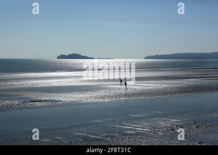 Portmarnock Beach, au nord de Dublin, pris pendant le confinement de Covid Banque D'Images