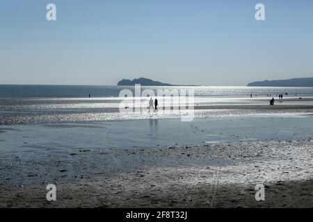 Portmarnock Beach, au nord de Dublin, pris pendant le confinement de Covid Banque D'Images