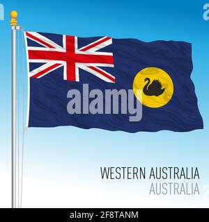 Drapeau de l'Australie occidentale, état et territoire, Australie, pays océanien, illustration vectorielle Illustration de Vecteur