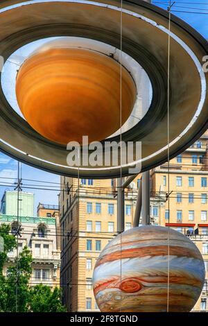 Modèle de Jupiter le planétarium Hayden au Musée d'Histoire naturelle de Manhattan, New York. Banque D'Images