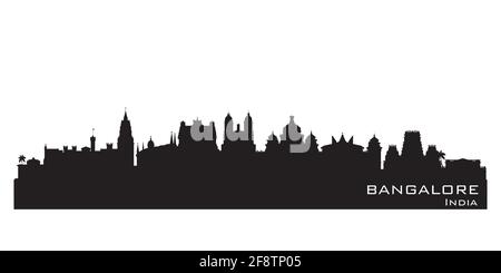 Silhouette vectorielle détaillée de Bangalore India City Skyline Illustration de Vecteur