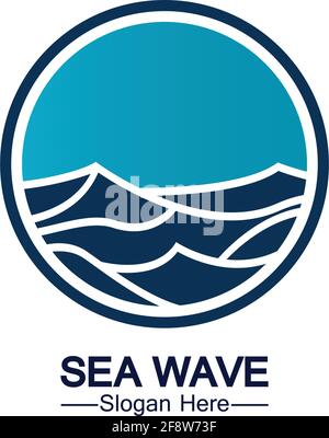 Modèle de logo vague d'eau icône vecteur illustration conception. Onde en forme de cercle Illustration de Vecteur