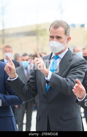 Getafe, Madrid, Espagne. 15 avril 2021. Le roi Felipe VI d'Espagne assiste à l'ouverture du nouveau campus d'Airbus le 15 avril 2021 à Getafe, Espagne crédit: Jack Abuin/ZUMA Wire/Alay Live News Banque D'Images