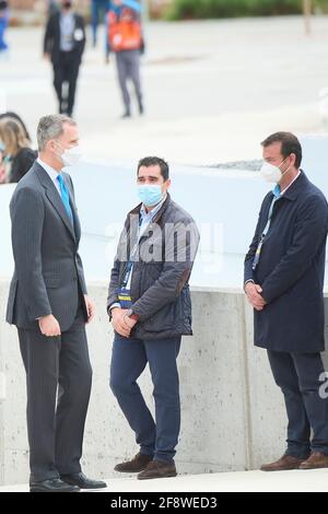 Getafe, Madrid, Espagne. 15 avril 2021. Le roi Felipe VI d'Espagne assiste à l'ouverture du nouveau campus d'Airbus le 15 avril 2021 à Getafe, Espagne crédit: Jack Abuin/ZUMA Wire/Alay Live News Banque D'Images