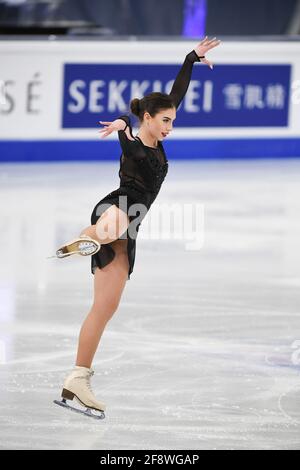 Anastasiia ARKHIPOVA UKR, au cours du programme Ladies Short aux Championnats du monde de patinage artistique 2021 de l'UIP à Ericsson Globe, le 24 mars 2021 à Stockholm, Suède. (Photo de Raniero Corbelletti/AFLO) Banque D'Images