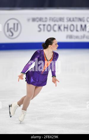 Josefin TALJEGARD SWE, pendant le programme Ladies Free aux Championnats du monde de patinage artistique 2021 de l'UIP au Globe Ericsson, le 26 mars 2021 à Stockholm, Suède. Credit: Raniero Corbelletti/AFLO/Alay Live News Banque D'Images