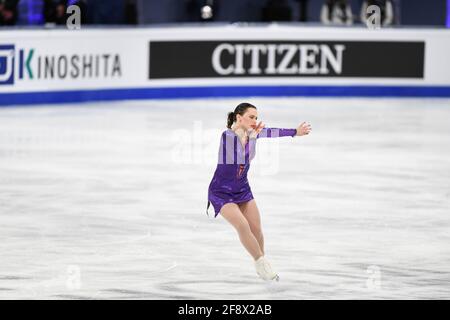 Josefin TALJEGARD SWE, pendant le programme Ladies Free aux Championnats du monde de patinage artistique 2021 de l'UIP au Globe Ericsson, le 26 mars 2021 à Stockholm, Suède. Credit: Raniero Corbelletti/AFLO/Alay Live News Banque D'Images