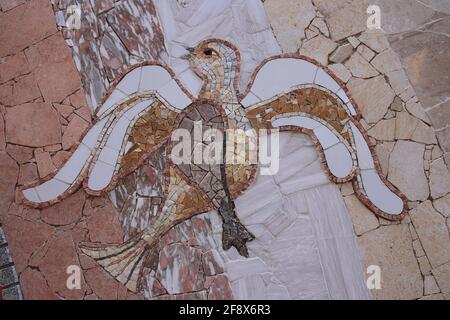 Design coloré créatif art mozaien en forme d'oiseau. Banque D'Images