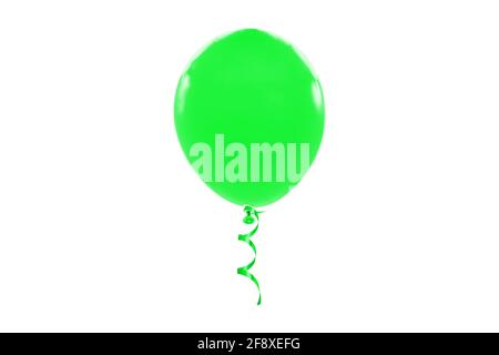 Ballon Vert isolé sur fond blanc Banque D'Images