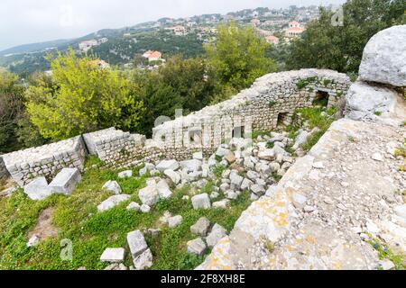 La citadelle de Smar Jbeil, ancien château de Crusader en ruine, Liban Banque D'Images