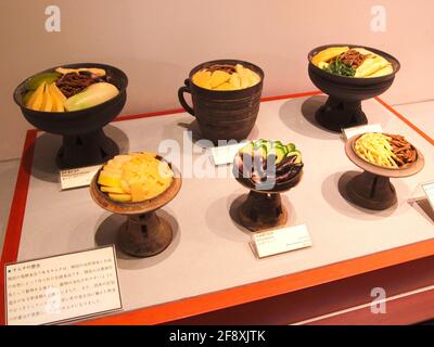 Une exposition des nombreuses régionales, variétés, types de plats de kimchi. Au musée Kimchi Field de Séoul, en Corée du Sud. Banque D'Images