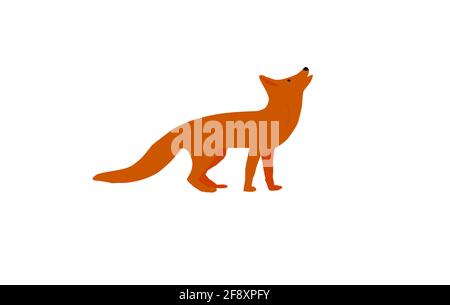 Vecteur du logo animal Fox sur fond blanc Banque D'Images