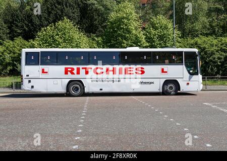 Apprendre à conduire un bus, Royaume-Uni Banque D'Images