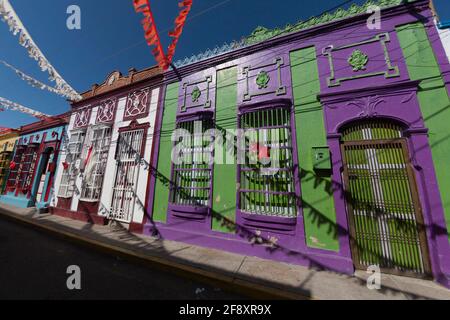 Maracaibo, Venezuela. 18-06-2010. Maisons espagnoles de style ancien sont vus dans le centre-ville de Maracaibo quartier historique de Santa Lucia. Photo : Jose Bula Banque D'Images