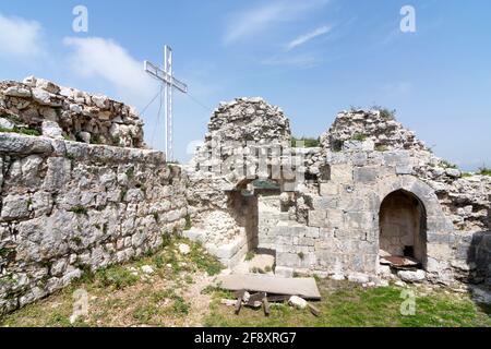 La citadelle de Smar Jbeil, ancien château de Crusader en ruine, Liban Banque D'Images