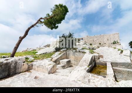 La citadelle de Smar Jbeil, ancien château de Crusader en ruine, Liban Banque D'Images