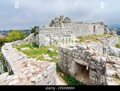 La citadelle de Smar Jbeil, ancien château de Crusader en ruine, Liban Banque D'Images