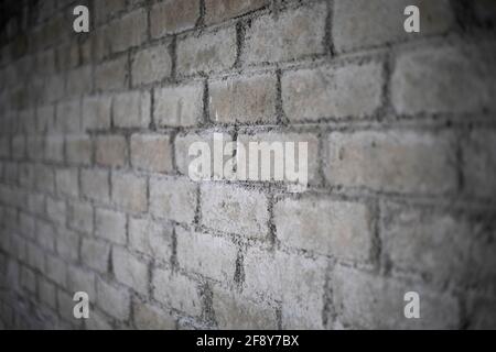 Mur de brique de ciment, angle latéral, Pune, Maharashtra, Inde Banque D'Images