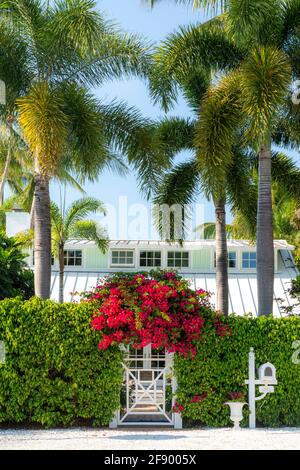 Porte d'entrée du cottage historique de Naples, Floride, États-Unis Banque D'Images