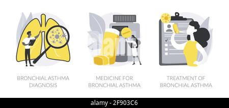 Illustrations vectorielles abstraites de la maladie respiratoire. Illustration de Vecteur