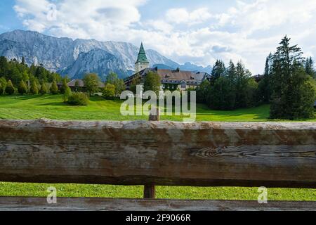 Château d'Elmau dans les Alpes bavaroises Banque D'Images