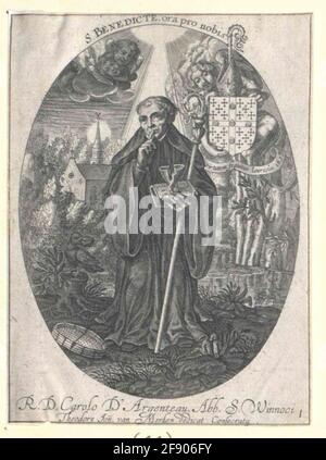 Benoît par Nursia, saint. Banque D'Images