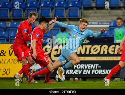 Stade Randers, Randers, Danemark. 15 avril 2021. Mathias Greve de Randers FC pendant Aarhus BK sur le stade Randers, Randers, Danemark. Kim Price/CSM/Alamy Live News Banque D'Images