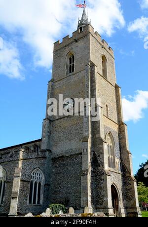 Eglise St Mary's, Boxford, Suffolk, Angleterre, Royaume-Uni Banque D'Images