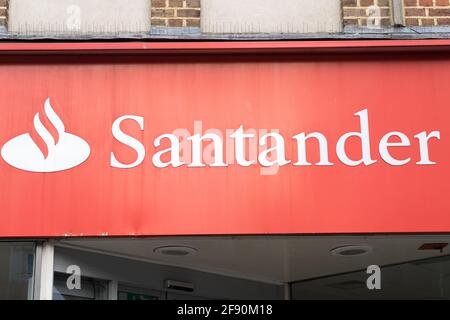 Logo de Santander, banque, bannière, marque Banque D'Images