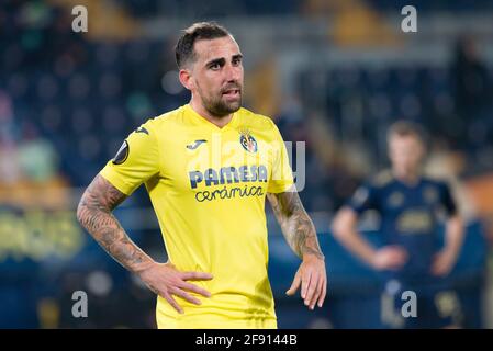 Villarreal, Espagne. 15 avril 2021. Paco Alcacer de Villareal CF vu lors de l'UEFA Europa League Quarter final second Leg match entre Villarreal et Dinamo Zagreb à Estadio de la Ceramica.(final score; Villareal CF 2:1 Dinamo Zagreb) (photo de Xisco Navarro/SOPA Images/Sipa USA) Credit: SIPA USA/Alay Live News Banque D'Images