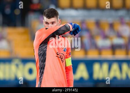 Villarreal, Espagne. 15 avril 2021. Dominik Livakovic de Dinamo Zagreb vu en action pendant le match final de deuxième jambe de l'UEFA Europa League Quarter entre Villarreal et Dinamo Zagreb à Estadio de la Ceramica.(score final; Villareal CF 2:1 Dinamo Zagreb) (photo de Xisco Navarro/SOPA Images/Sipa USA) crédit: SIPA USA/Alay Live News Banque D'Images