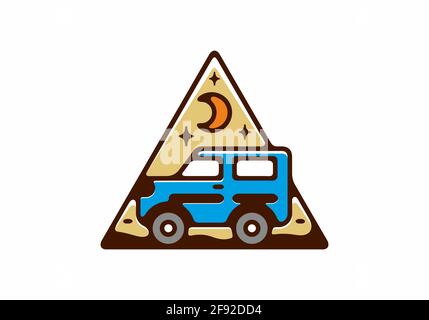 Emblème triangle coloré en forme de voiture offroad Illustration de Vecteur